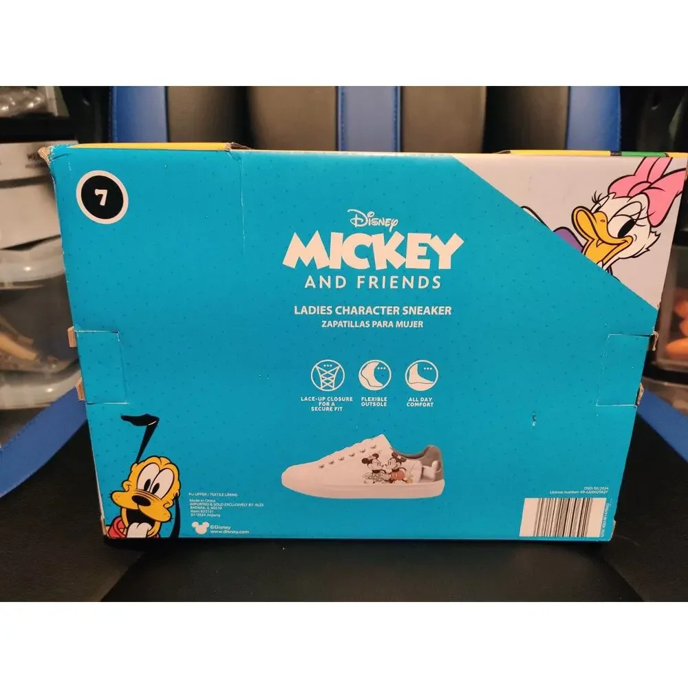 Disney Mickey and Friends Ladies Character Sneakers 2024 Size 7 Aldi